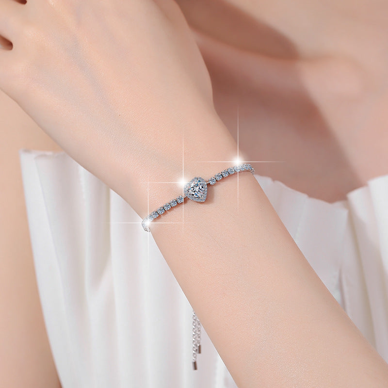 Forever Yours 1-carat , 2-carat Moissanite , Certified GRA , S925 sterling silver Bracelet