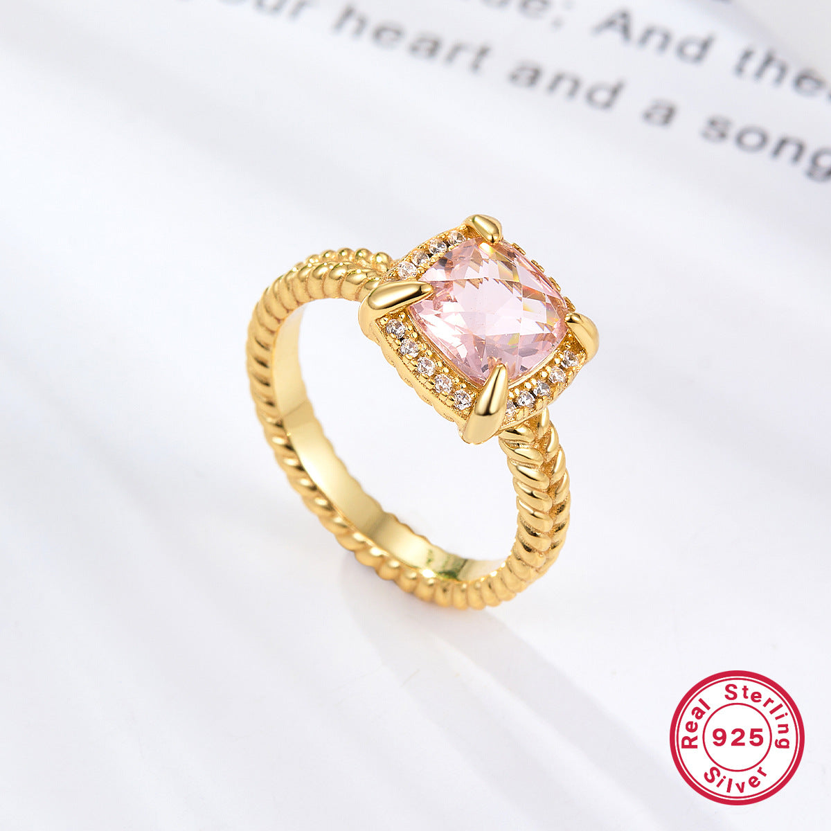 Enchanted 925 silver gold-plated ring