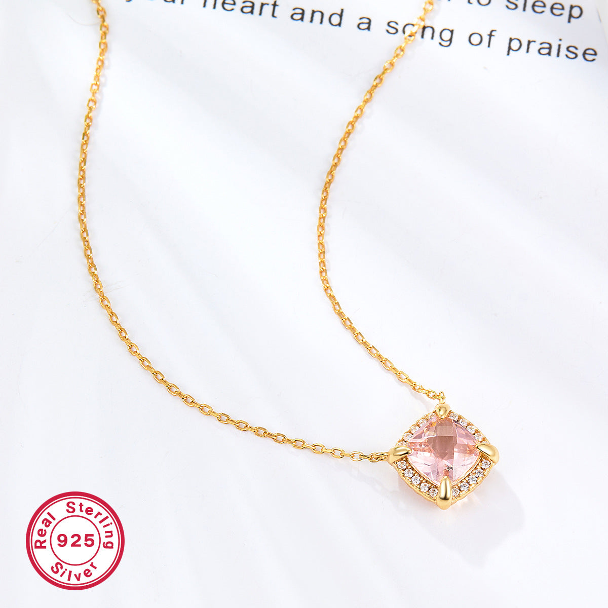 Enchanted 925 silver gold-plated necklace