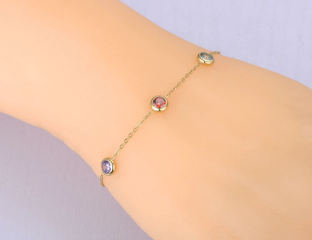 Family Birthstone Bracelet – Custom Multi Birthstone Jewelry – 925 Sterling Silver or Gold Vermeil – Personalized Mother’s Day Gift, Birthday Gift