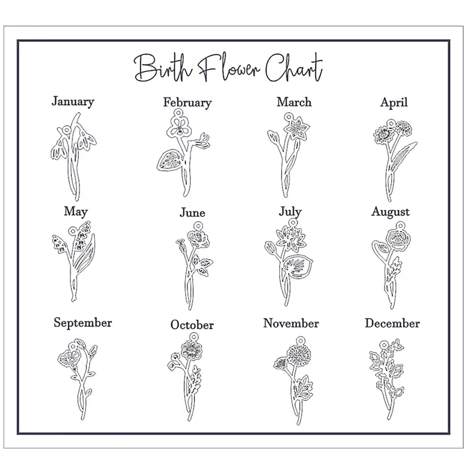 Personalized Birth Flower Name Necklace, 925s Silver Gold Vermeil, Mother's Day Gifts, Handmade Gift for Her.