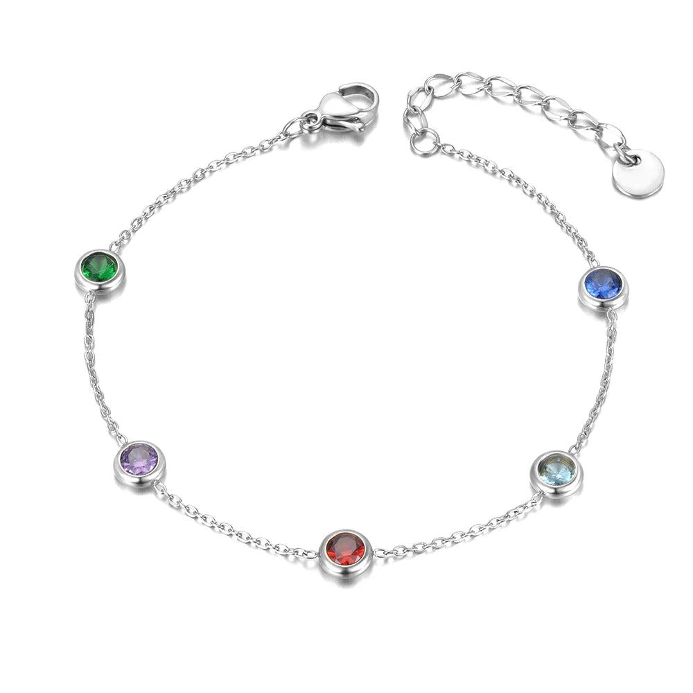 Family Birthstone Bracelet – Custom Multi Birthstone Jewelry – 925 Sterling Silver or Gold Vermeil – Personalized Mother’s Day Gift, Birthday Gift