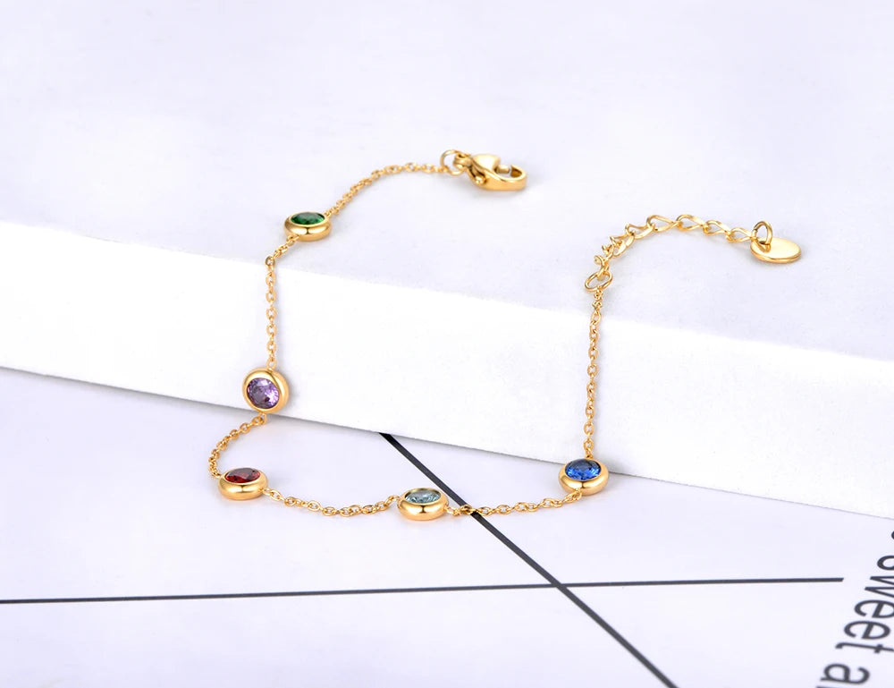 Family Birthstone Bracelet – Custom Multi Birthstone Jewelry – 925 Sterling Silver or Gold Vermeil – Personalized Mother’s Day Gift, Birthday Gift