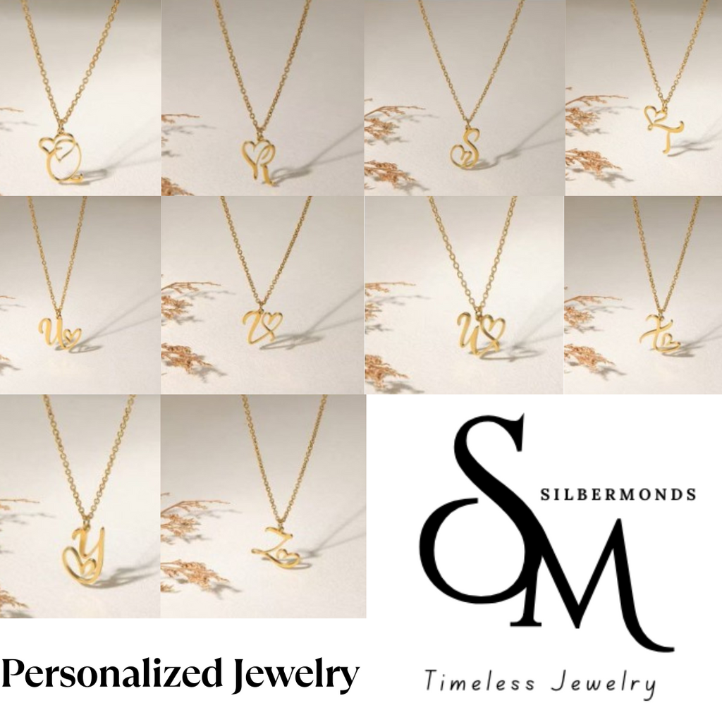 Initial Heart Necklace • Custom Letter Necklace 925s Silver Gold Vermeil • Tiny Initial Heart Charm • Personalized Gifts for Her