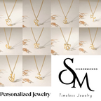 Initial Heart Necklace • Custom Letter Necklace 925s Silver Gold Vermeil • Tiny Initial Heart Charm • Personalized Gifts for Her