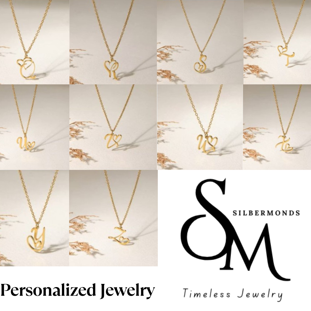 Initial Heart Necklace • Custom Letter Necklace 925s Silver Gold Vermeil • Tiny Initial Heart Charm • Personalized Gifts for Her