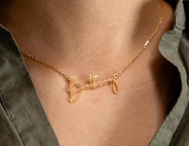 Custom Name Necklace, 925 Sterling Silver Gold Vermeil , Birthday Gift for Her, Mother's Day Gift