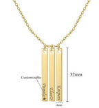 Personalized Bar Necklace, 925 Sterling Silver Gold Vermeil , Add-On Custom Engraved, Coordinates Necklace, Best Friends Necklace ,Dainty Necklace, Gift for her