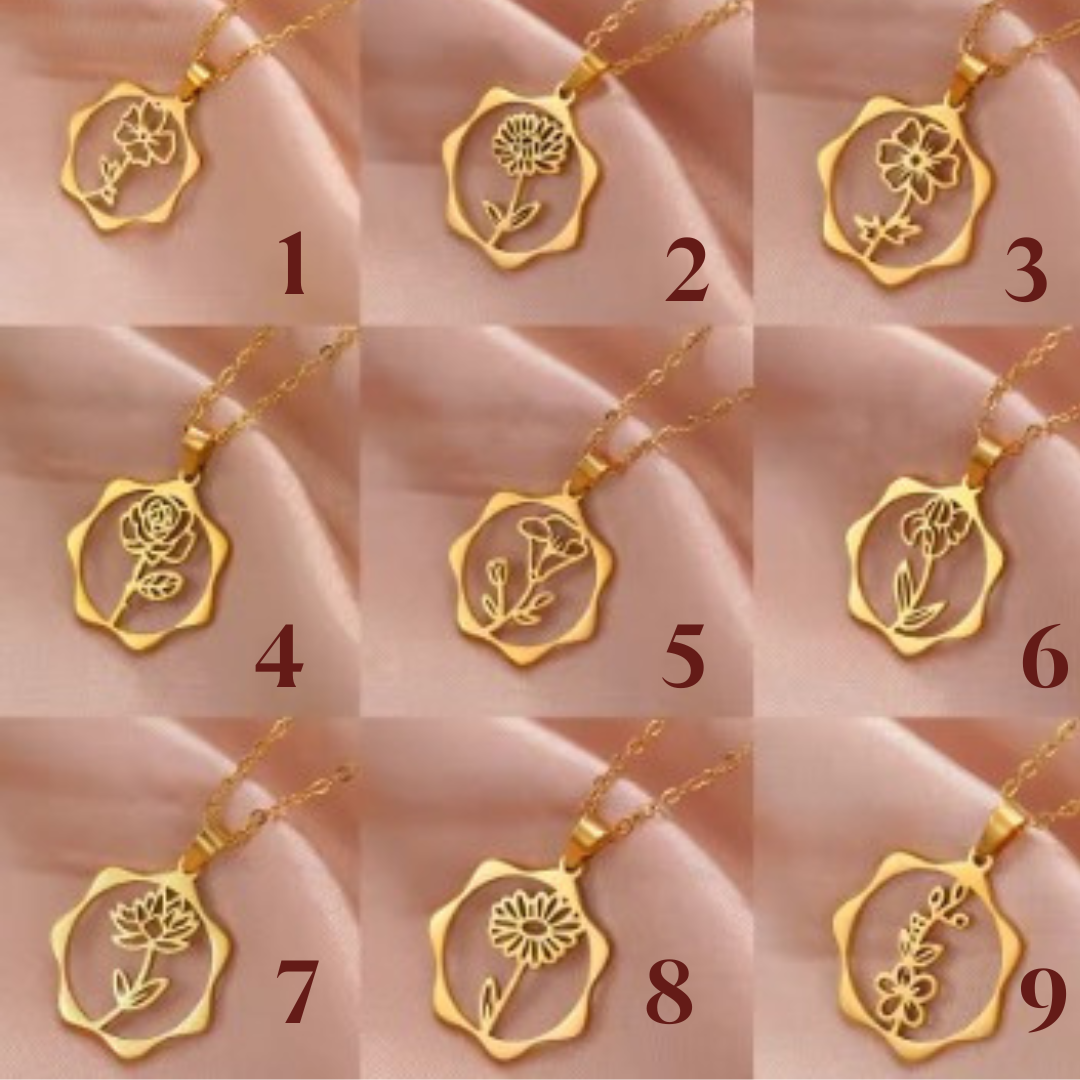 Birth Flower Necklace, 925 Sterling Silver ,Personalized Jewelry for Gift Idea, Graduation Gift for her , Mom Necklace, Best Friend Gift