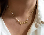 Custom Name Necklace, 925 Sterling Silver Gold Vermeil , Birthday Gift for Her, Mother's Day Gift