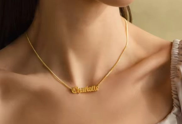 Custom Name Necklace, 925 Sterling Silver Gold Vermeil , Birthday Gift for Her, Mother's Day Gift