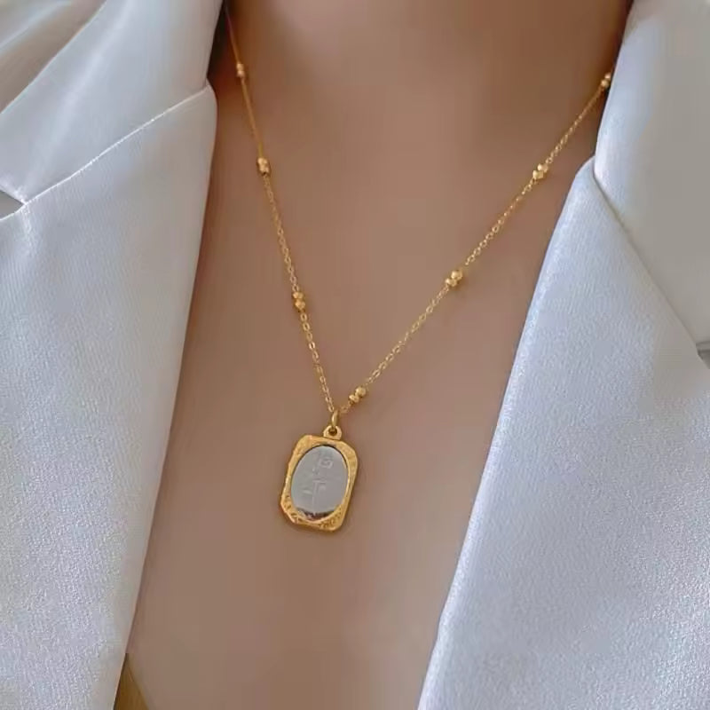 Birth Flower Necklace, 925s Silver Gold Vermeil, Personalized Rectangle Pendant Necklace, Best Mom Necklace, Gift for her, birthday gift