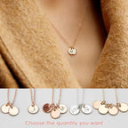 Initial Disc Necklace, 925s Silver Gold Vermeil  ,Tiny Disc Necklace,  Monogram Necklace, Pet Initials, Kids Initials, Birthday Gift