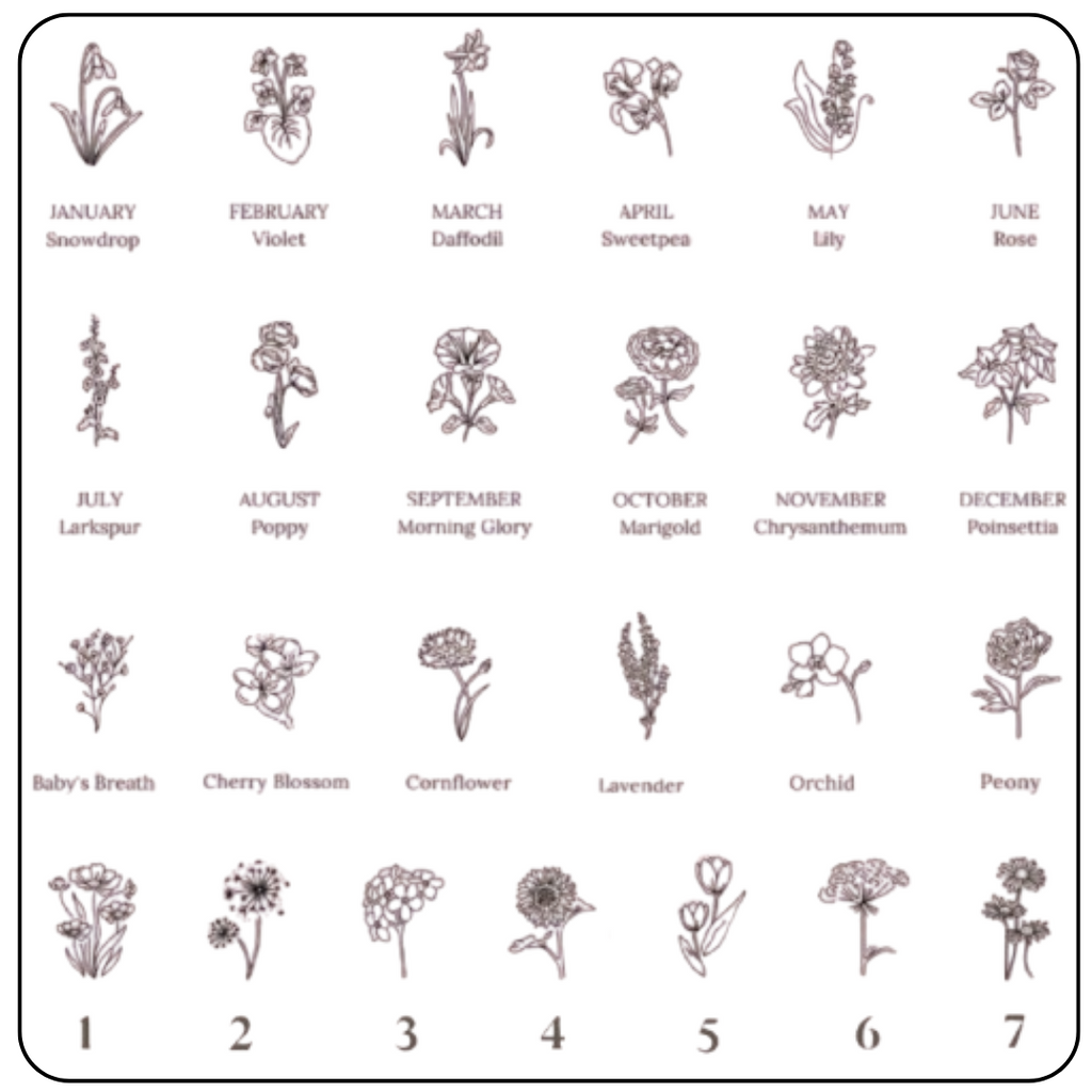 Birth Flower Necklace, 925s Silver Gold Vermeil, Personalized Rectangle Pendant Necklace, Best Mom Necklace, Gift for her, birthday gift