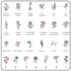 Birth Flower Necklace, 925s Silver Gold Vermeil, Personalized Rectangle Pendant Necklace, Best Mom Necklace, Gift for her, birthday gift