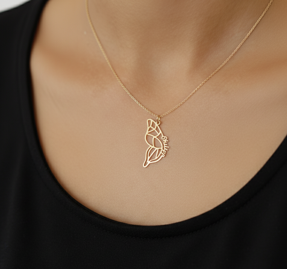 Personalized Butterfly Name Necklace, Dainty 925s Silver Gold Vermeil Butterfly Necklace, Butterfly Wing Necklace, BFF Necklace , Gift for Mom, Birthday Gift,