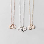 Initial Disc Necklace, 925s Silver Gold Vermeil  ,Tiny Disc Necklace,  Monogram Necklace, Pet Initials, Kids Initials, Birthday Gift