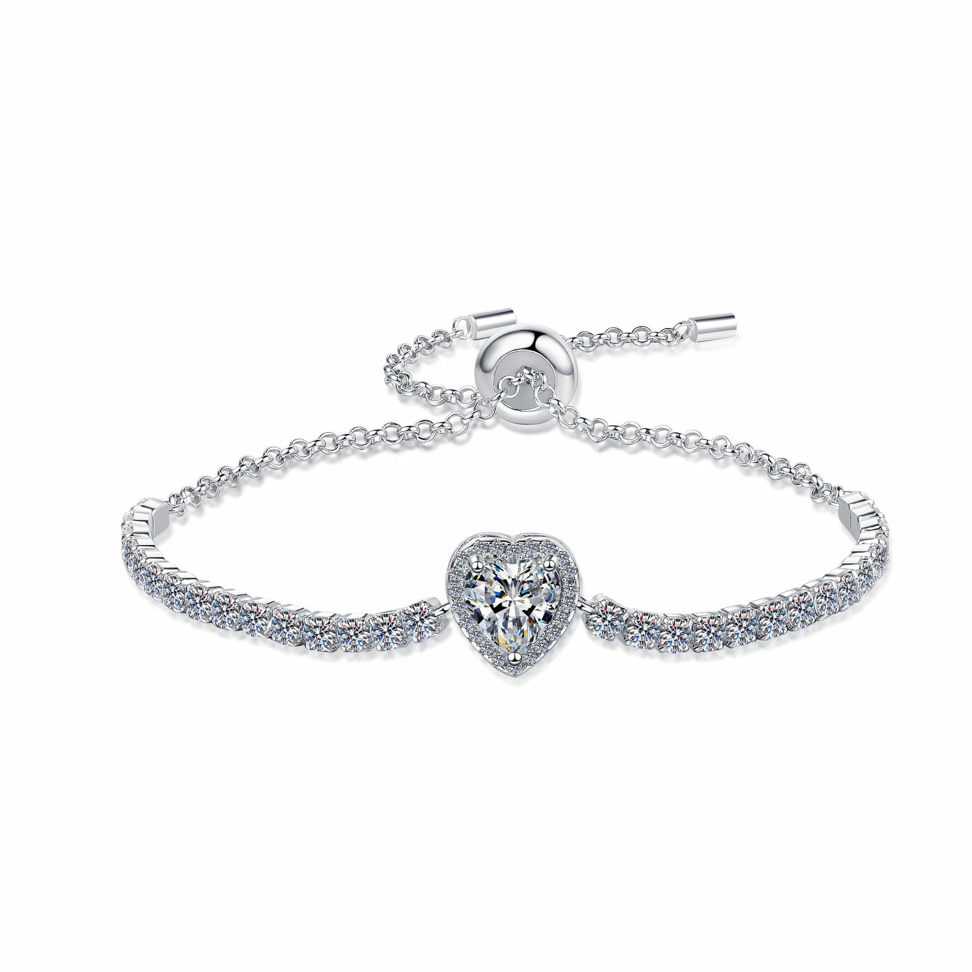 Forever Yours 1-carat , 2-carat Moissanite , Certified GRA , S925 sterling silver Bracelet