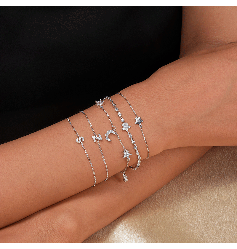 A-Z Initial 925 sterling silver bracelets
