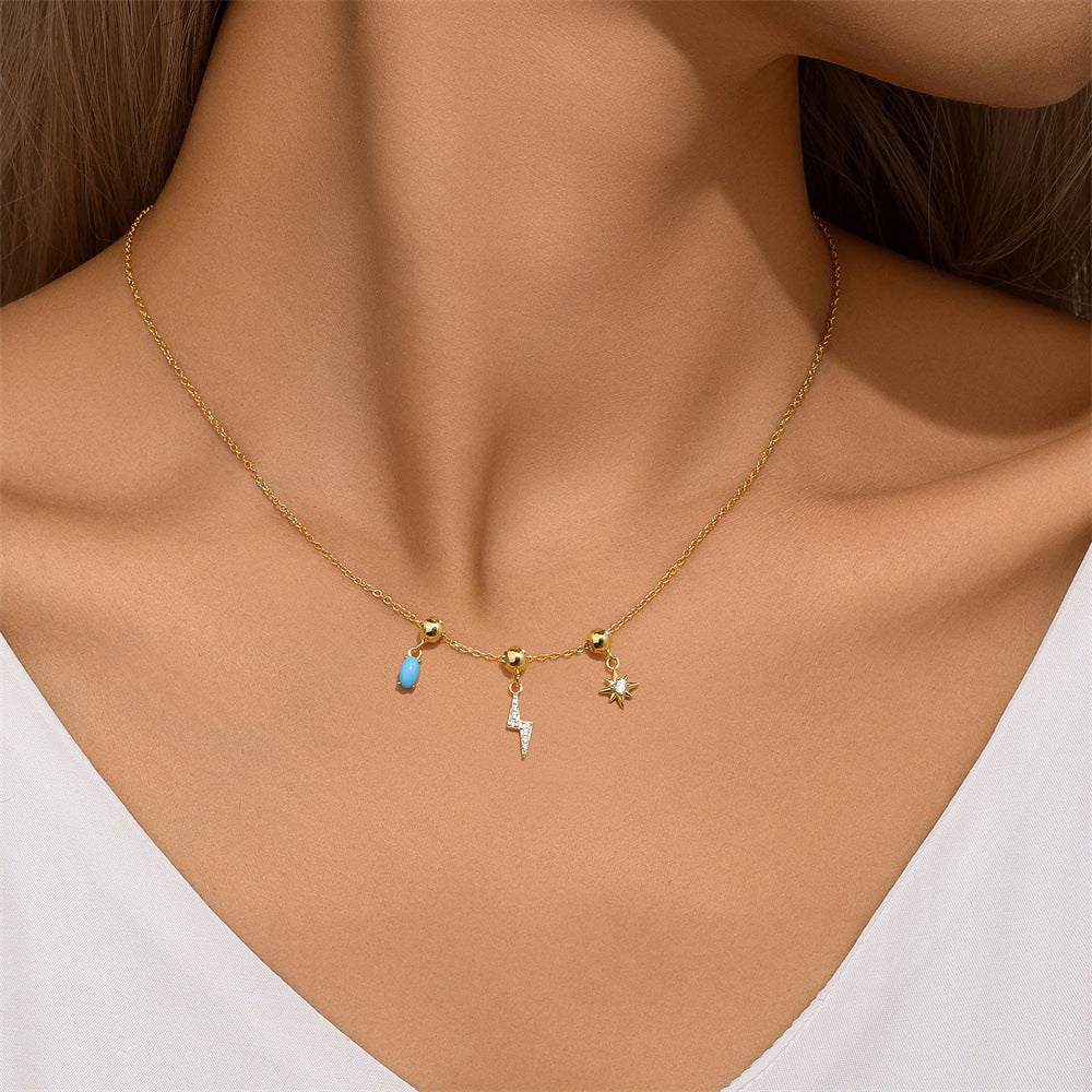 Signature Triple Charm Necklace | Gold Vermeil on 925 Sterling Silver: A Curated Collection of 6 Bespoke Editions