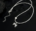 Pearl Bow Delight S925 sterling silver natural freshwater pearl Necklace