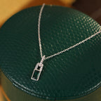 Jade Charm Lock S925 silver plated with 18K gold Necklace