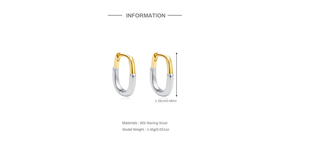 Modern Mix S925 sterling silver hoop earrings