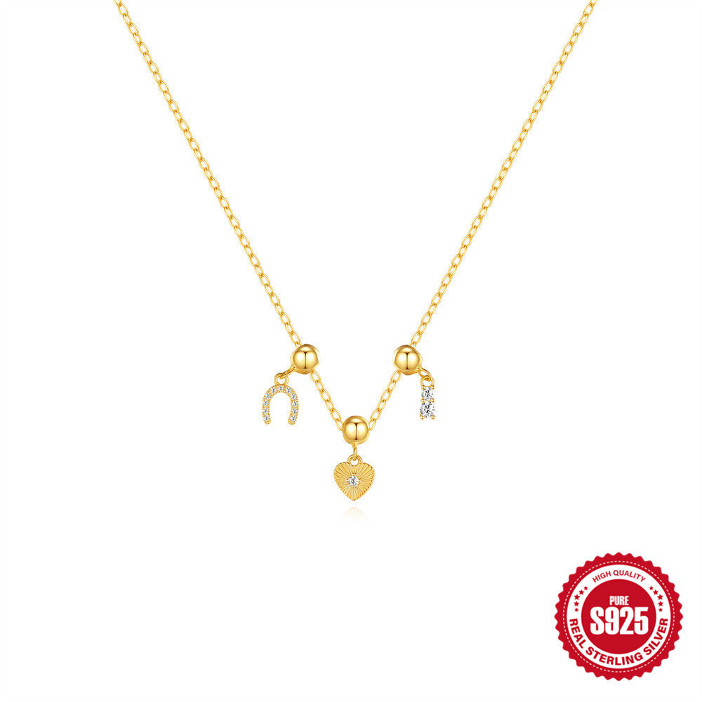 Signature Triple Charm Necklace | Gold Vermeil on 925 Sterling Silver: A Curated Collection of 6 Bespoke Editions