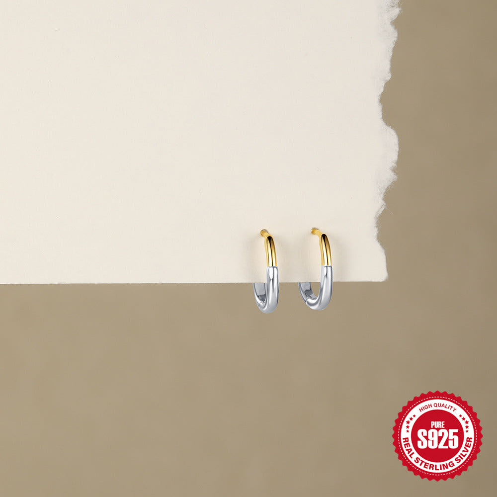 Modern Mix S925 sterling silver hoop earrings