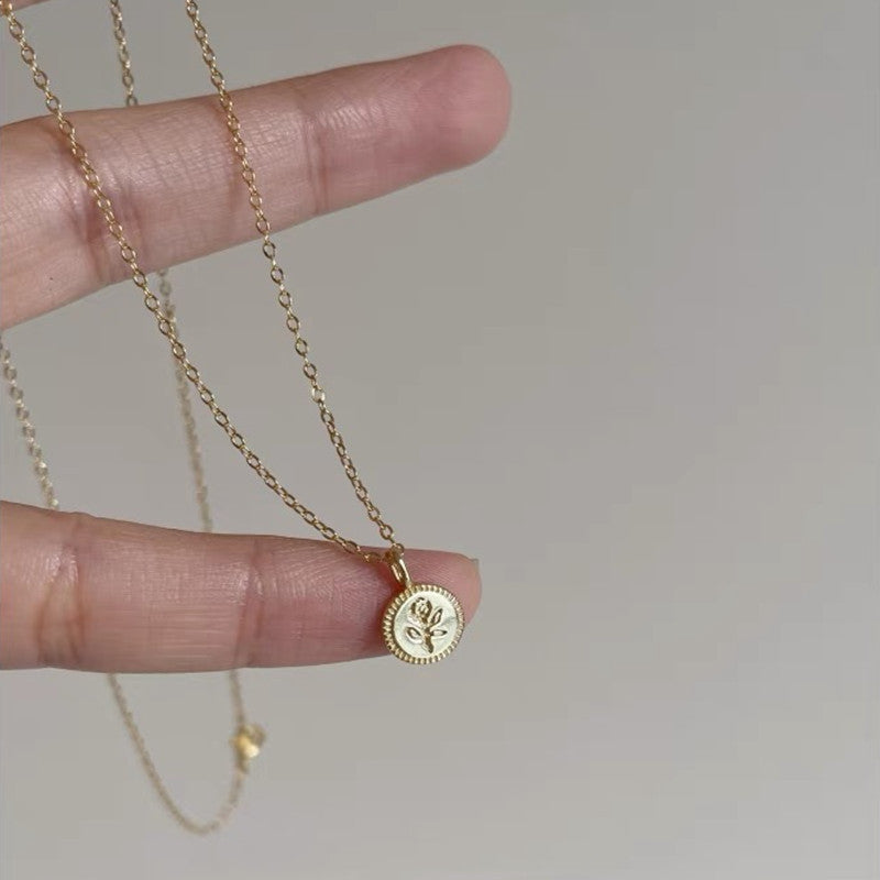 Fleur S925 sterling silver 14k gold-plated necklace