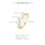 Adjustable Pear & Marquise Open Ring | S925 Sterling Silver Gold Plated Band | Sparkling Cluster Wrap Ring