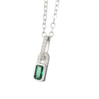 Jade Charm Lock S925 silver plated with 18K gold Necklace