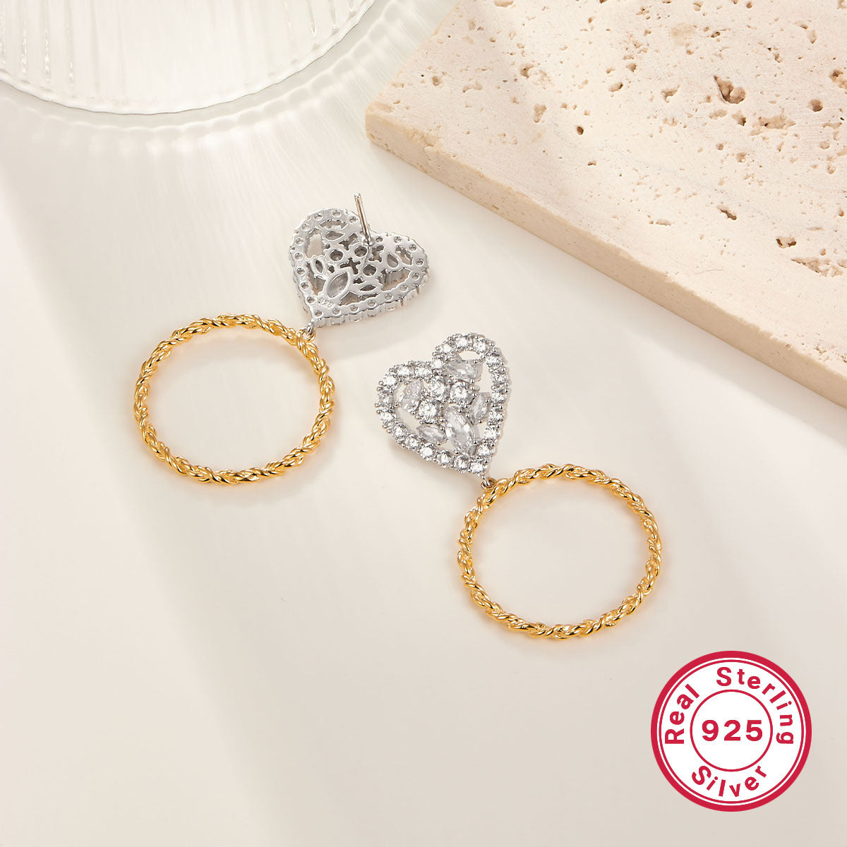 Affinities 925 sterling silver gold-plated earrings