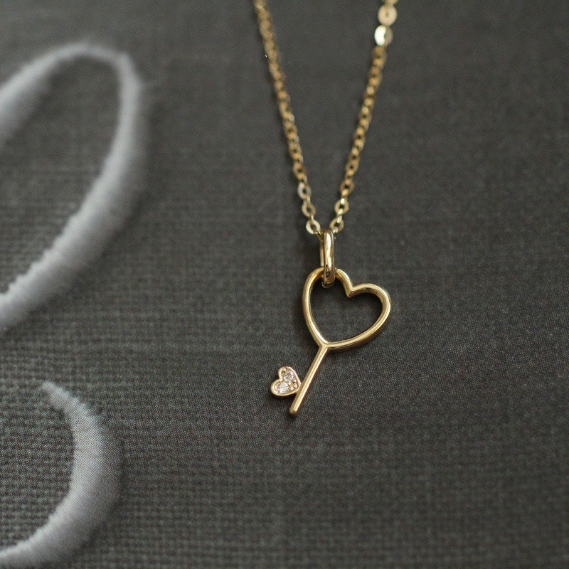 Unlock My Heart 925 sterling silver 14k gold-plated necklace