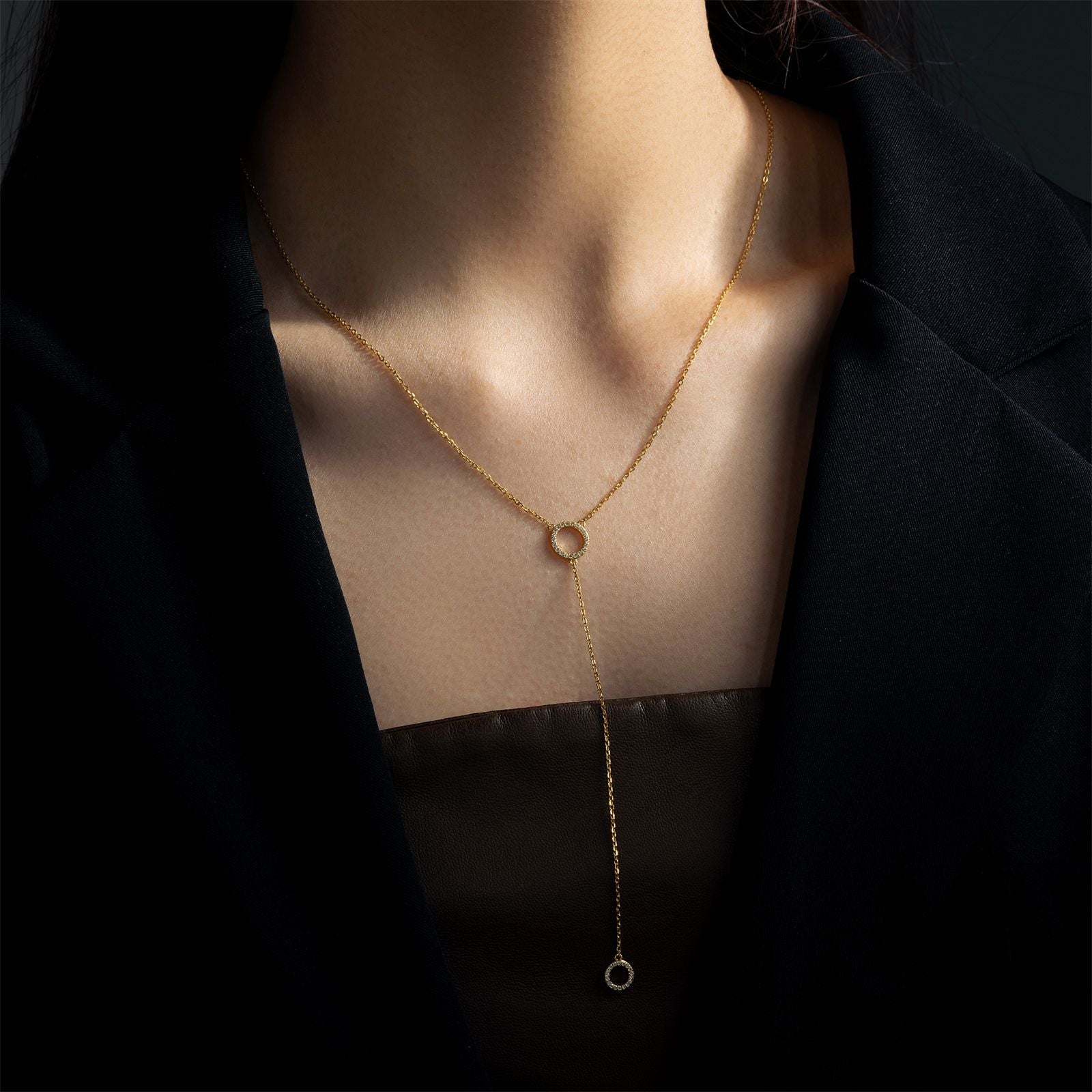 Luna 925 sterling silver 18k gold-plated Long necklace