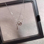 Heart's Desire s925 sterling silver 18k gold-plated lock & key necklace