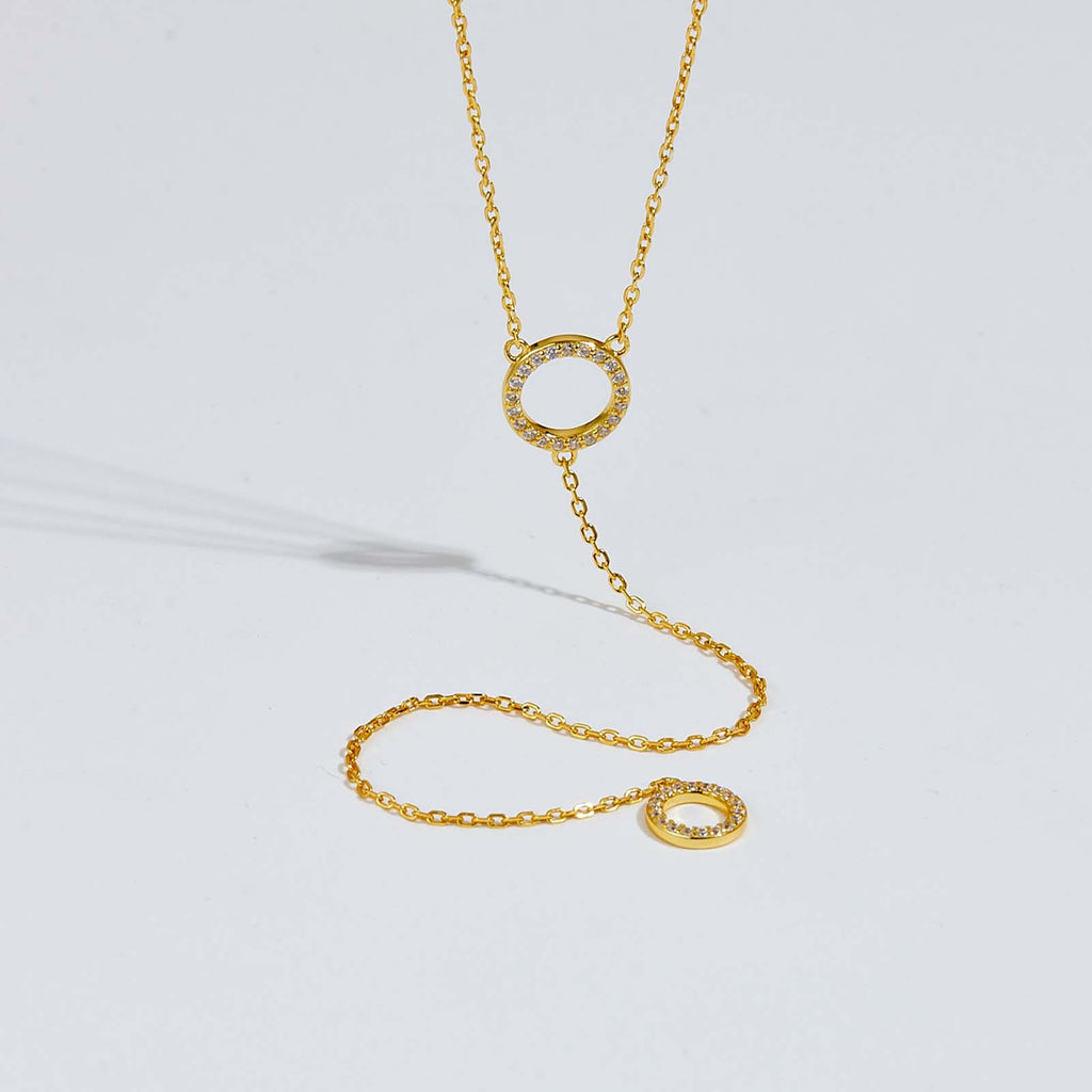 Luna 925 sterling silver 18k gold-plated Long necklace
