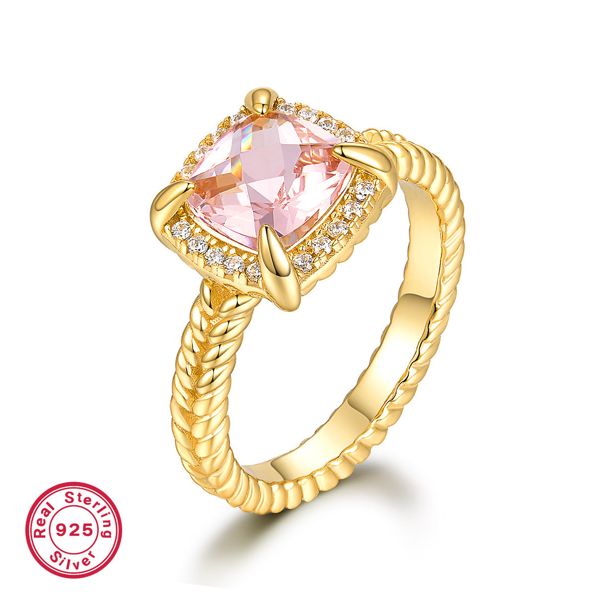 Enchanted 925 silver gold-plated ring