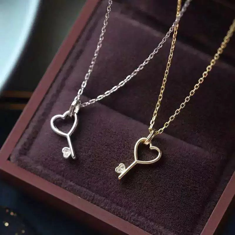 Unlock My Heart 925 sterling silver 14k gold-plated necklace