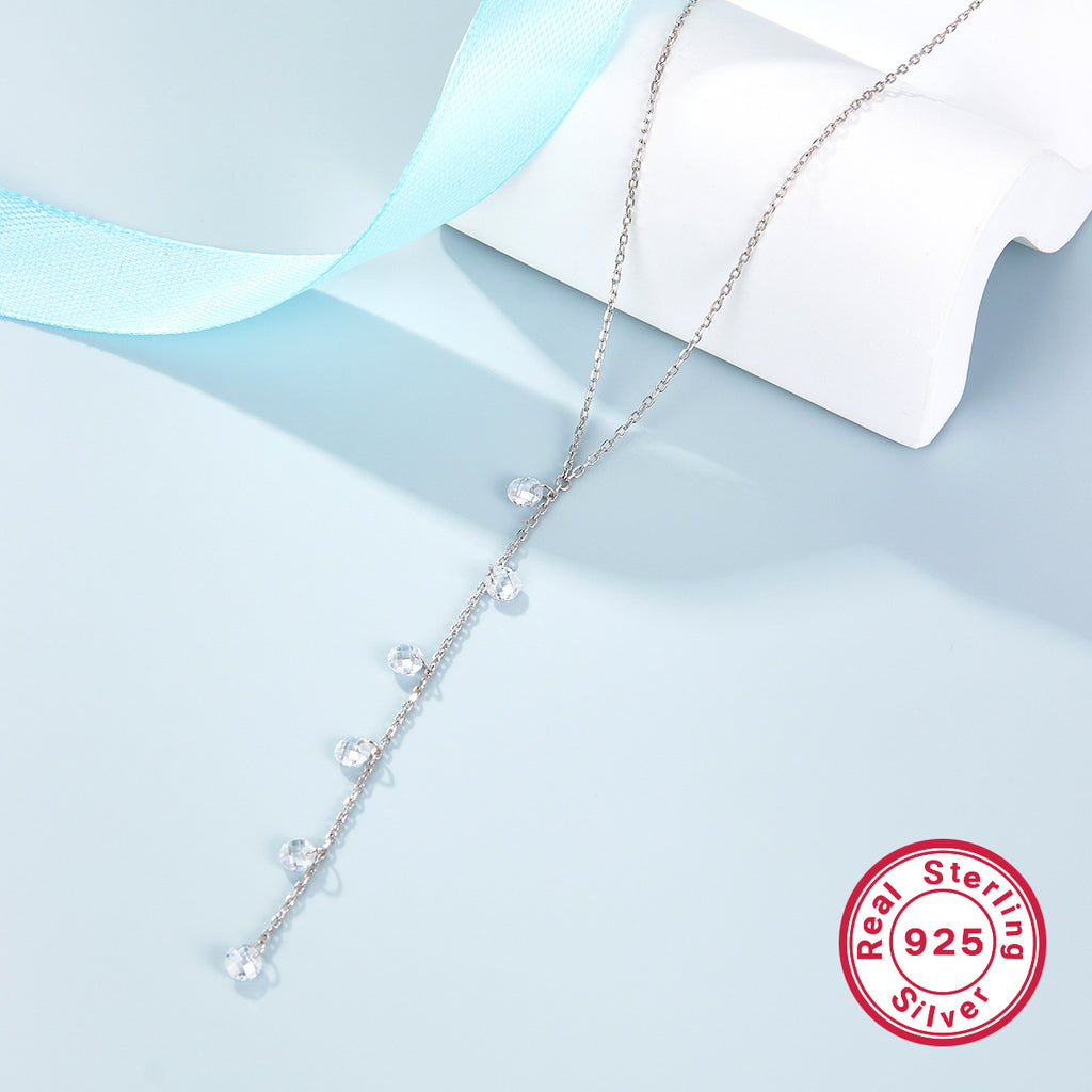 Sparkling Rain 925 sterling silver long necklace