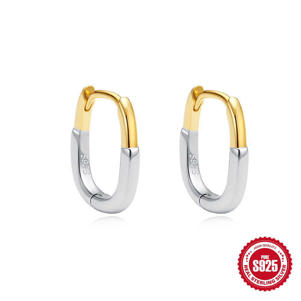 Modern Mix S925 sterling silver hoop earrings