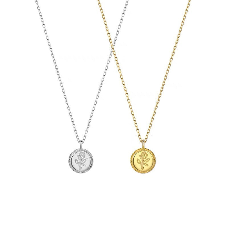 Fleur S925 sterling silver 14k gold-plated necklace