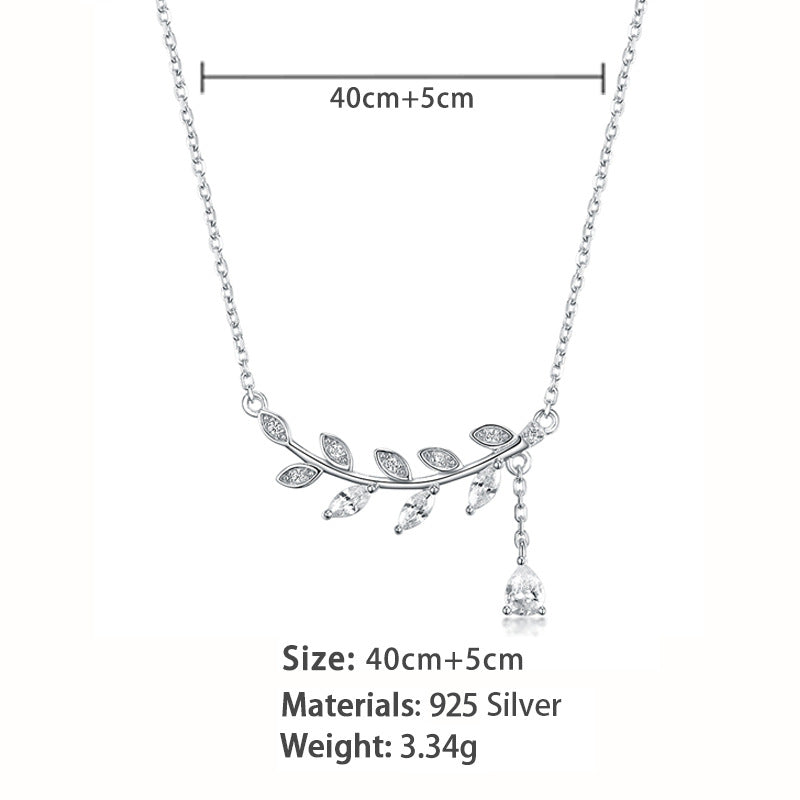 Lullaby S925 sterling silver inlaid with zircon necklace