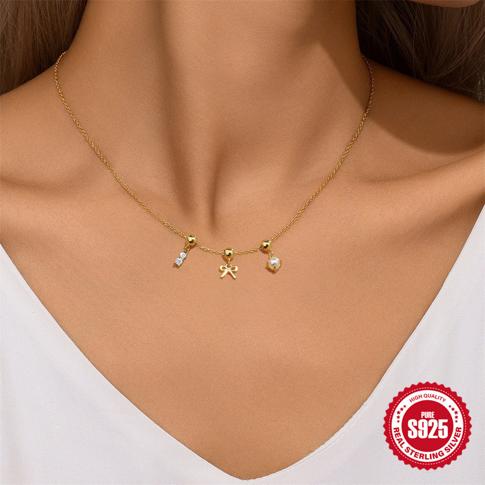 Signature Triple Charm Necklace | Gold Vermeil on 925 Sterling Silver: A Curated Collection of 6 Bespoke Editions