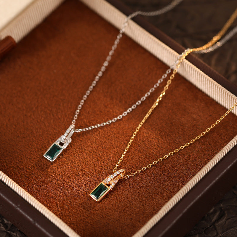 Jade Charm Lock S925 silver plated with 18K gold Necklace