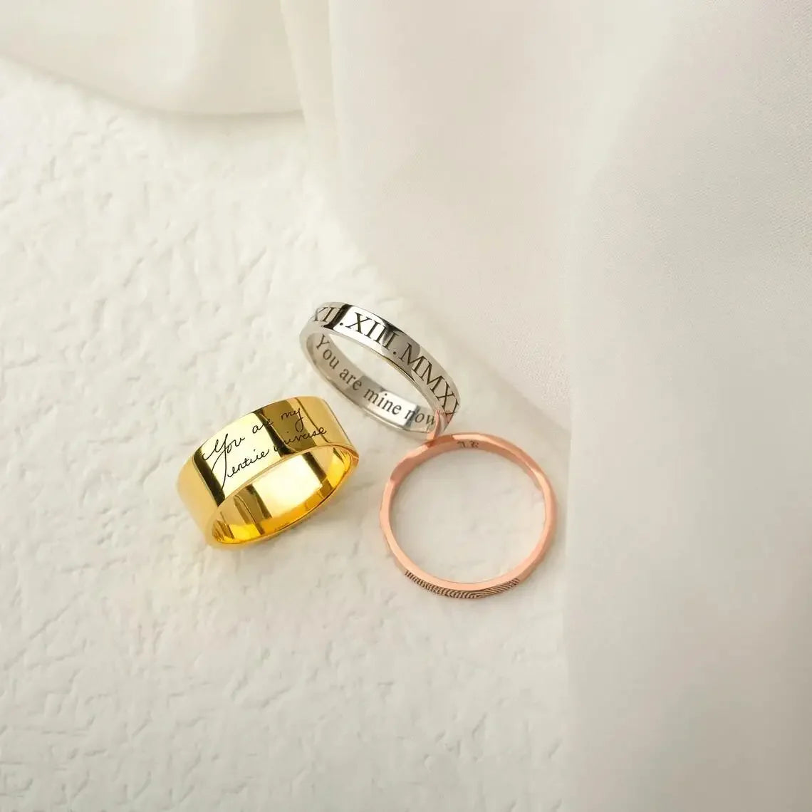 Personalized Stacking Name Ring – Custom Engraved Skinny Band – 925 Sterling Silver Gold Vermeil – Coordinates Ring, Gift for Mom, Best Friend, Christmas