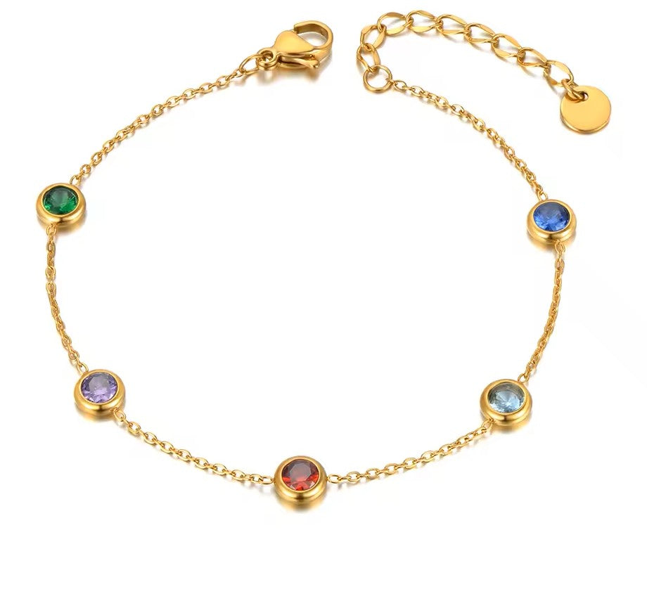 Family Birthstone Bracelet – Custom Multi Birthstone Jewelry – 925 Sterling Silver or Gold Vermeil – Personalized Mother’s Day Gift, Birthday Gift