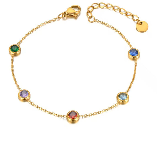Family Birthstone Bracelet – Custom Multi Birthstone Jewelry – 925 Sterling Silver or Gold Vermeil – Personalized Mother’s Day Gift, Birthday Gift