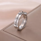 Personalized Birth Flower Ring with Birthstone – Custom Name Engraved Ring – 925 Sterling Silver & Gold Vermeil – Gift for Women, Wife, Girlfriend