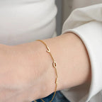 Personalized Initial Letter Bracelet – 925 Sterling Silver or Gold Vermeil – Custom Couple Bracelet, Minimalist Jewelry, Mother’s Day or Christmas Gift